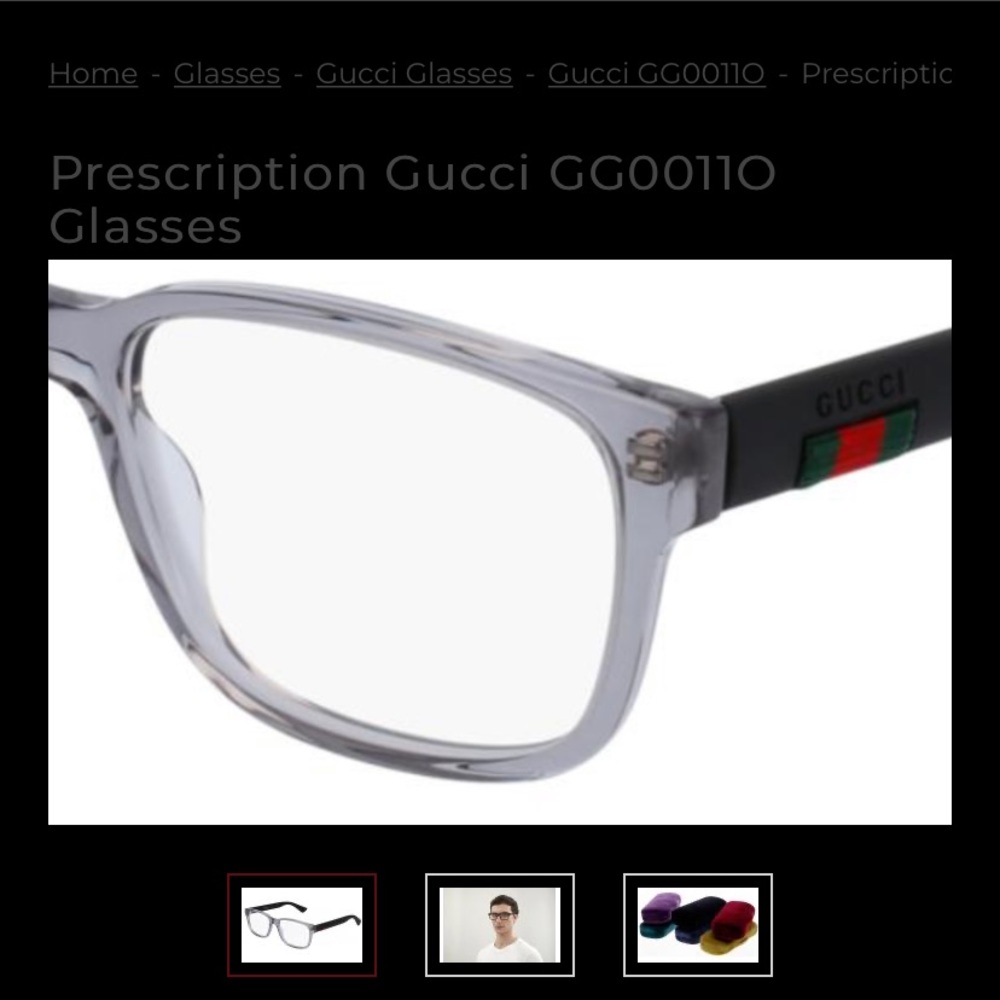 NEW Gucci Clear Rim with Black Eyeglasses Frames